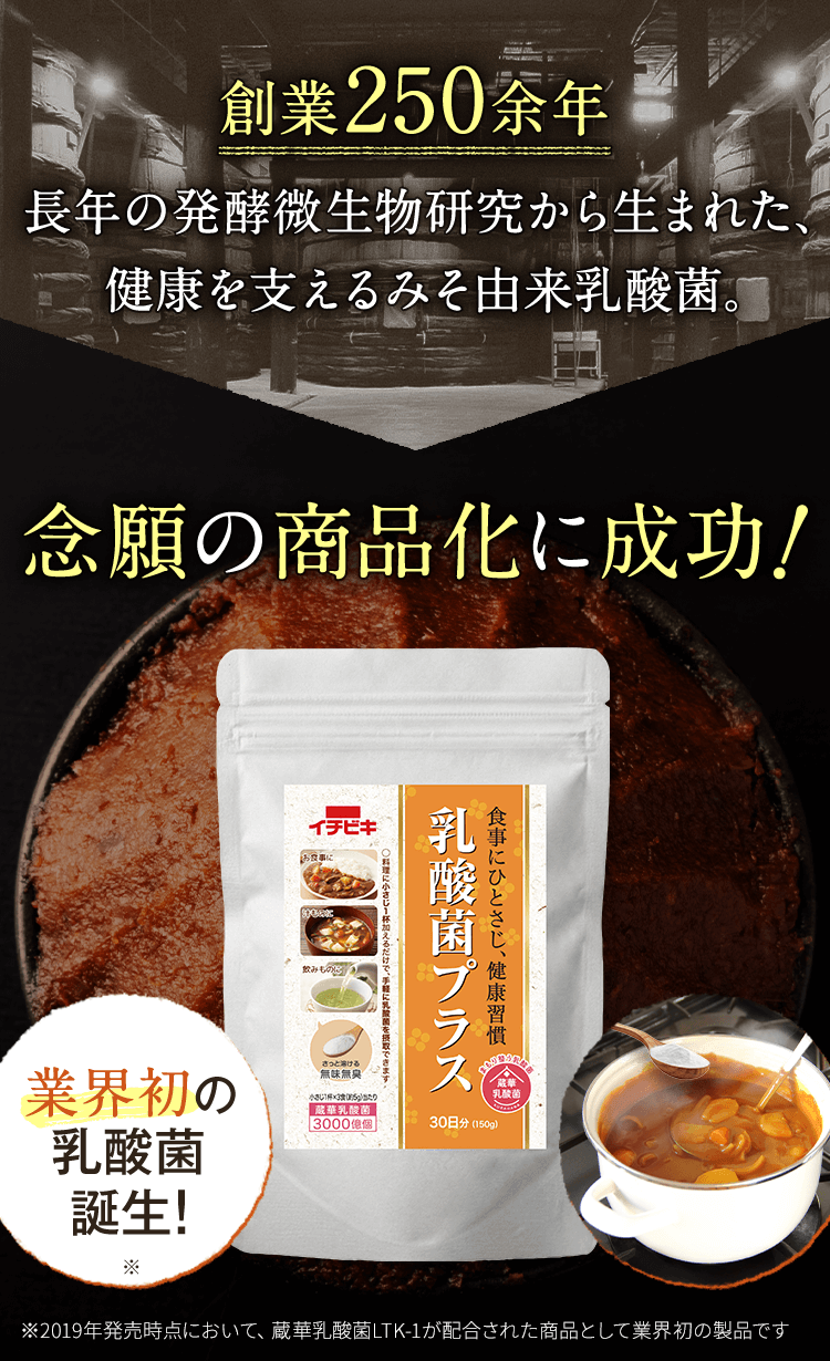 創業250余年 長年の発酵微生物研究から生まれた、健康を支えるみそ由来乳酸菌。念願の商品化に成功